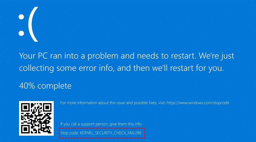 win10蓝屏错误代码Kernel Security Check Failure怎么修复?(win10蓝屏错误代码)