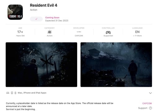 年内发售！《生化危机4：重制版》已上架苹果商店：iPhone 15 Pro能玩