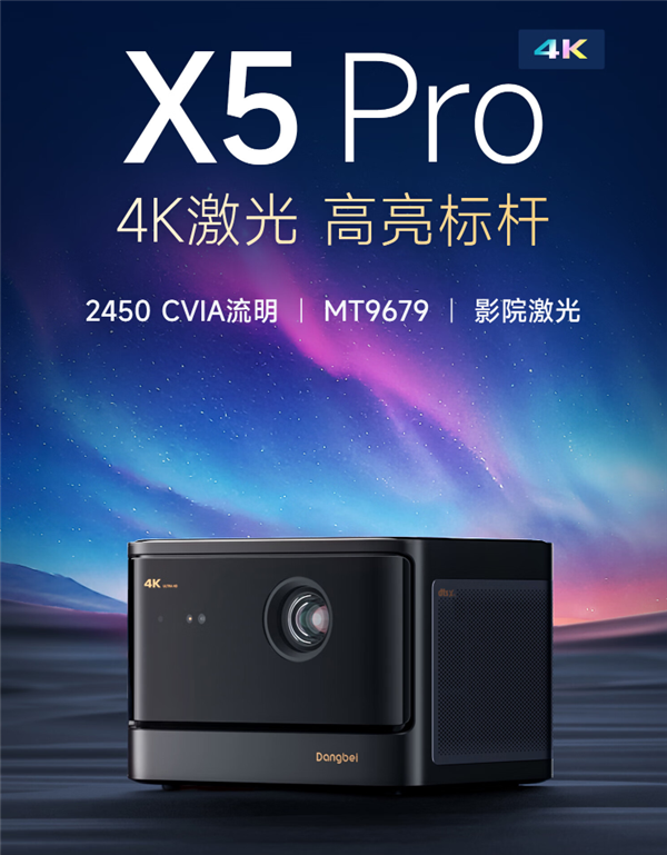 首发6988元！当贝X5 Pro激光4K投影仪上架：2450 CVIA流明