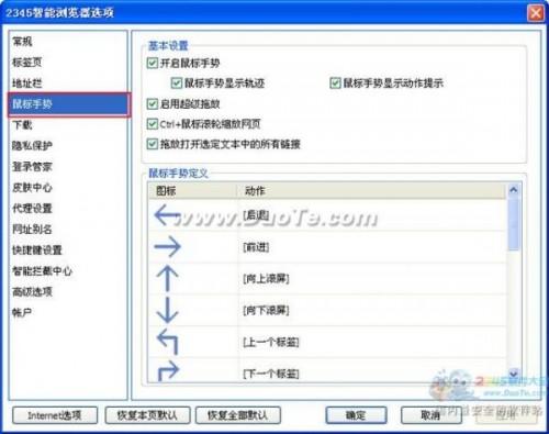 2345智能浏览器鼠标手势设置  第2张