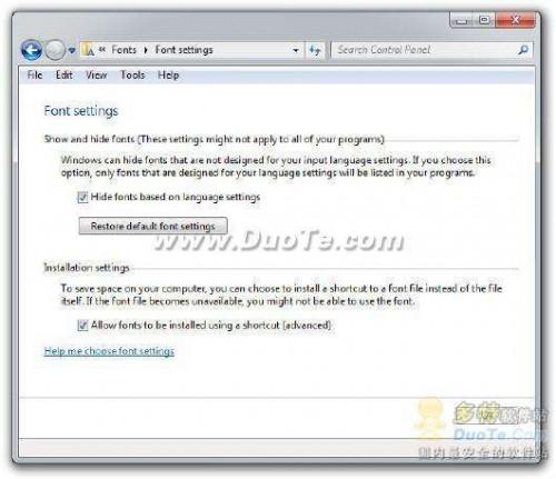 Windows 7安装字体快捷方式实例