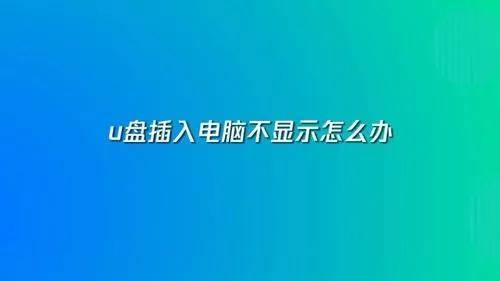 电脑u盘怎么打不开  第2张