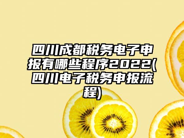 四川成都税务电子申报有哪些程序2022(四川电子税务申报流程)  第1张