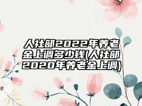 人社部2022年养老金上调多少钱(人社部2020年养老金上调)  第1张