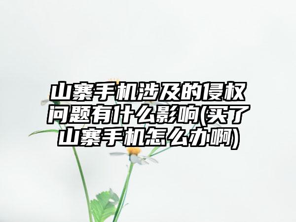 山寨手机涉及的侵权问题有什么影响(买了山寨手机怎么办啊)  第1张