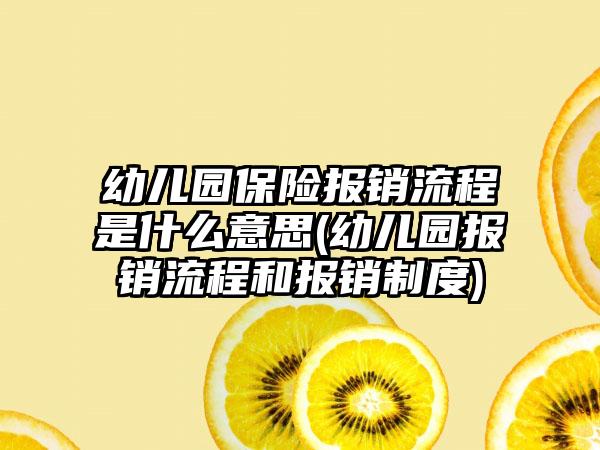 幼儿园保险报销流程是什么意思(幼儿园报销流程和报销制度)  第1张