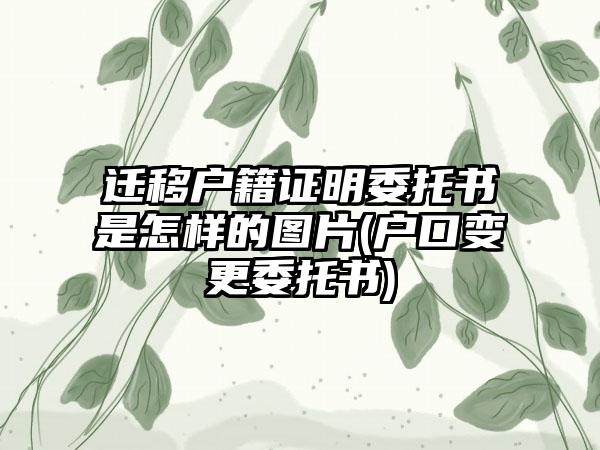 迁移户籍证明委托书是怎样的图片(户口变更委托书)  第1张