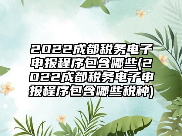 2022成都税务电子申报程序包含哪些(2022成都税务电子申报程序包含哪些税种)  第1张