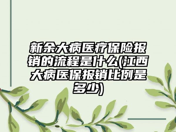 新余大病医疗保险报销的流程是什么(江西大病医保报销比例是多少)