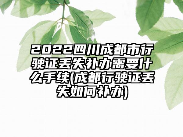 2022四川成都市行驶证丢失补办需要什么手续(成都行驶证丢失如何补办)  第1张