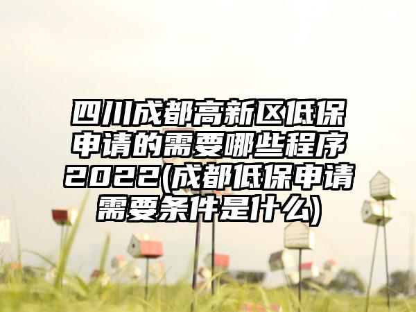 四川成都高新区低保申请的需要哪些程序2022(成都低保申请需要条件是什么)