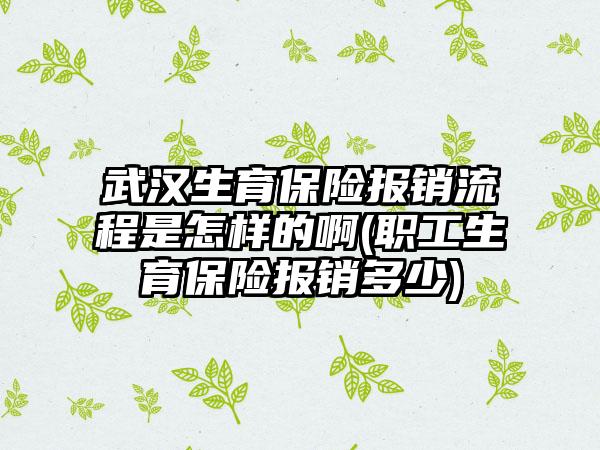 武汉生育保险报销流程是怎样的啊(职工生育保险报销多少)  第1张