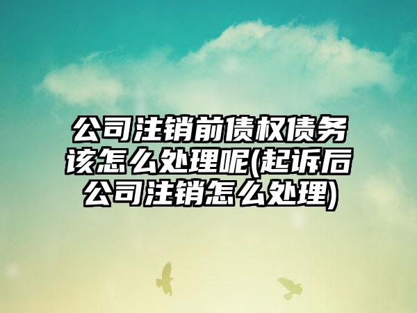 公司注销前债权债务该怎么处理呢(起诉后公司注销怎么处理)