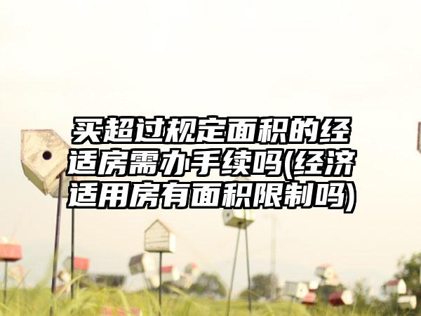 买超过规定面积的经适房需办手续吗(经济适用房有面积限制吗)