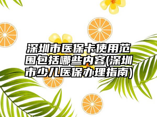 深圳市医保卡使用范围包括哪些内容(深圳市少儿医保办理指南)  第1张