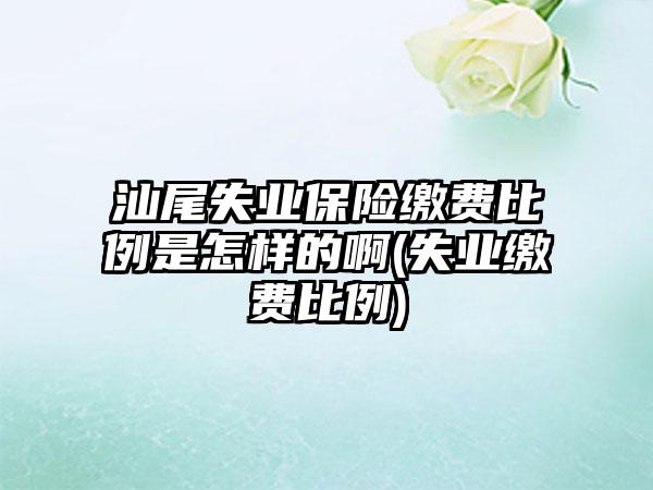 汕尾失业保险缴费比例是怎样的啊(失业缴费比例)