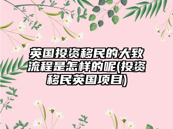 英国投资移民的大致流程是怎样的呢(投资移民英国项目)  第1张