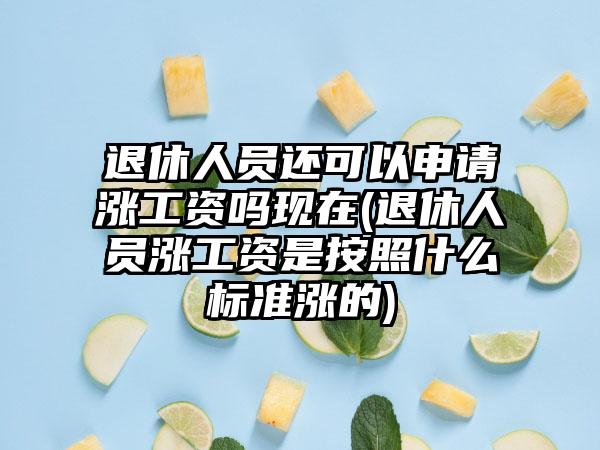 退休人员还可以申请涨工资吗现在(退休人员涨工资是按照什么标准涨的)