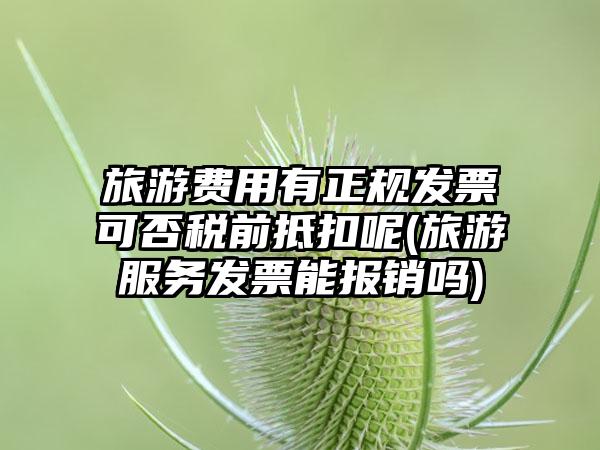 旅游费用有正规发票可否税前抵扣呢(旅游服务发票能报销吗)  第1张