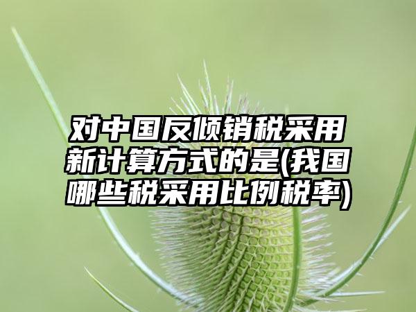 对中国反倾销税采用新计算方式的是(我国哪些税采用比例税率)