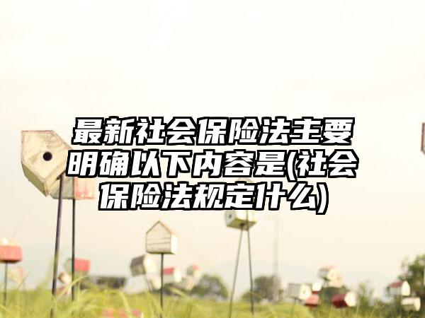 最新社会保险法主要明确以下内容是(社会保险法规定什么)  第1张