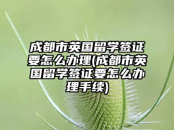 成都市英国留学签证要怎么办理(成都市英国留学签证要怎么办理手续)  第1张