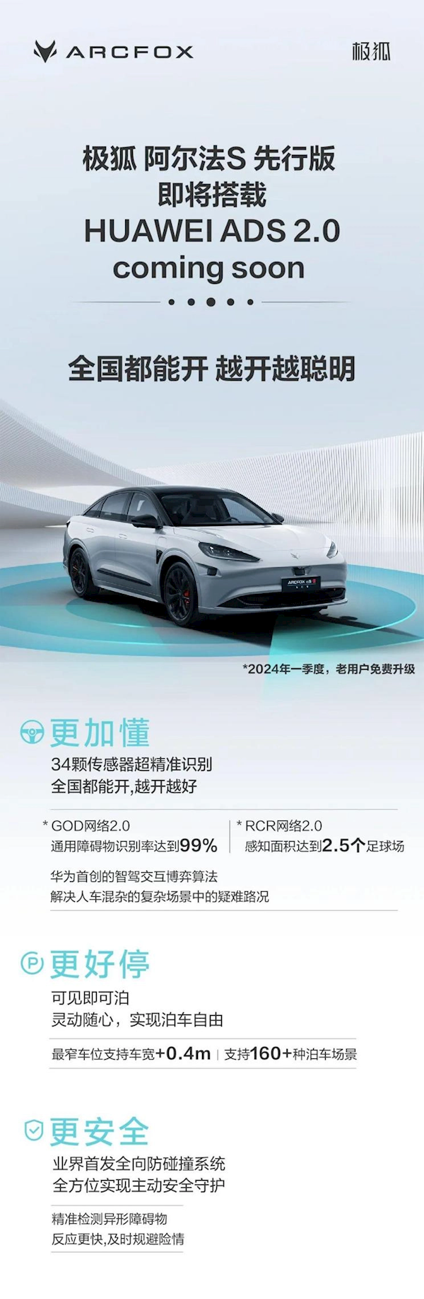 有望搭载华为ADS 2.0！极狐阿尔法S先行后驱款将于北京车展上市  第2张
