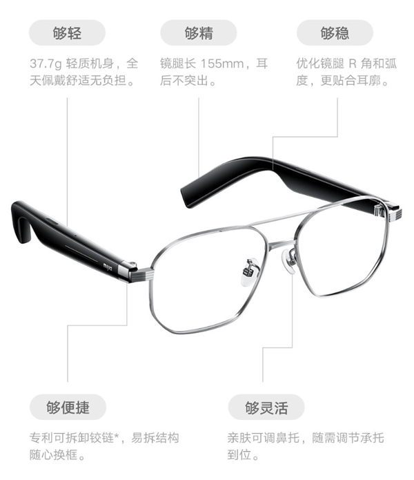 小米众筹爆款！MIJIA智能音频眼镜悦享版开启预约：首发499元  第3张
