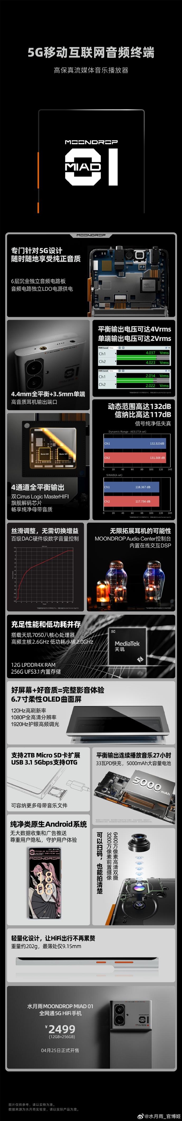 水月雨MIAD 01 5G HiFi手机发布！2499元 一图看懂  第2张