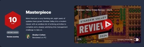 IGN《星露谷物语》新评10分：与游戏史伟大作品并驾齐驱！  第2张