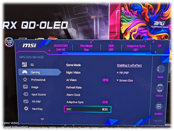 微星宣布QD-OLED显示器可自行进行固件升级  第1张