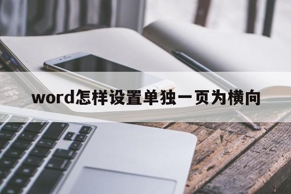 word怎样设置单独一页为横向  第1张